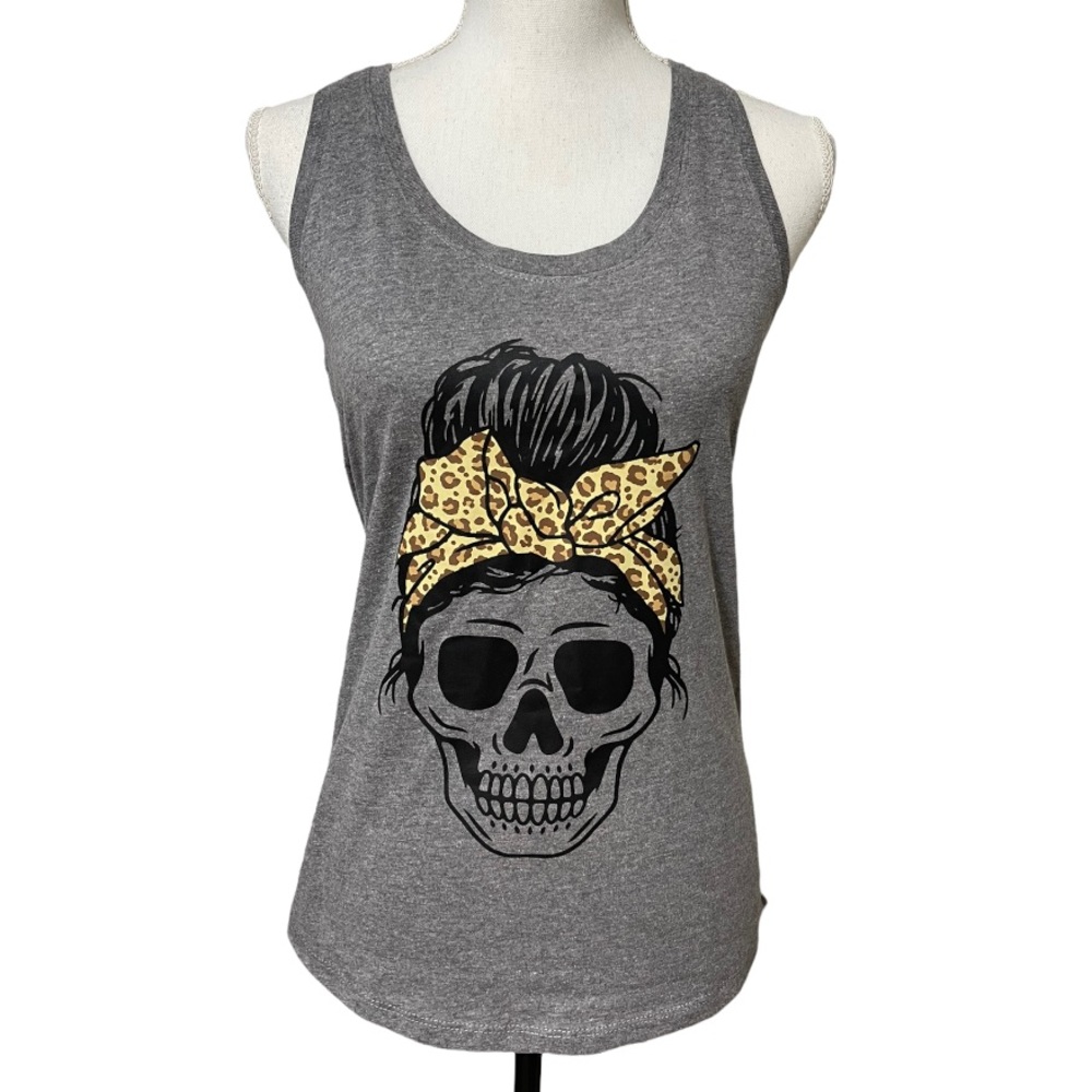 Rockabilly gothabilly goth skeleton skull winehouse tank racerback
